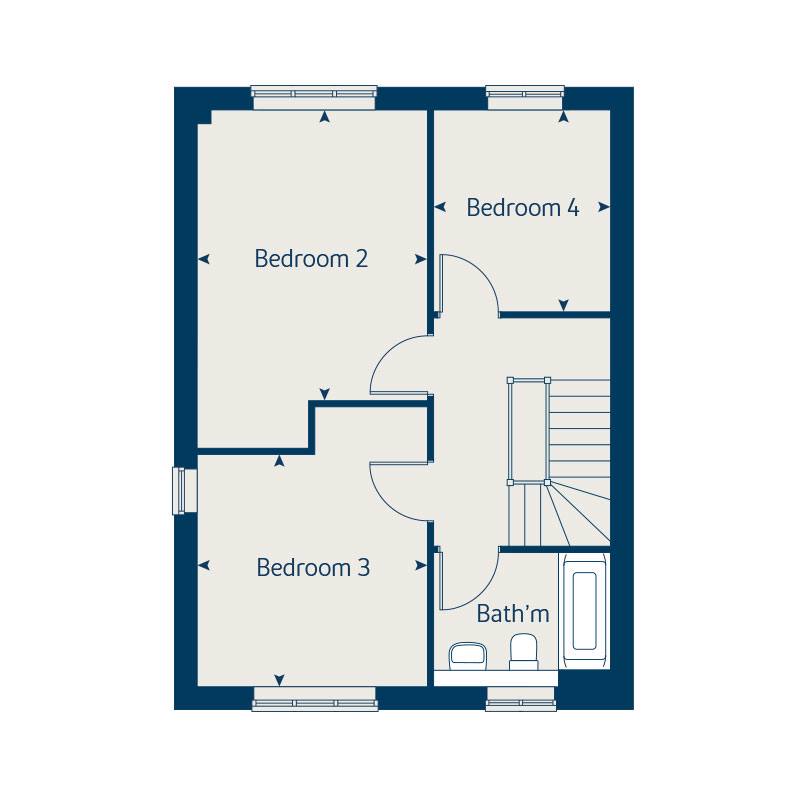 First floor floorplan of The Willow at Shinfield Meadows floor floorplan of The Willow at Shinfield 